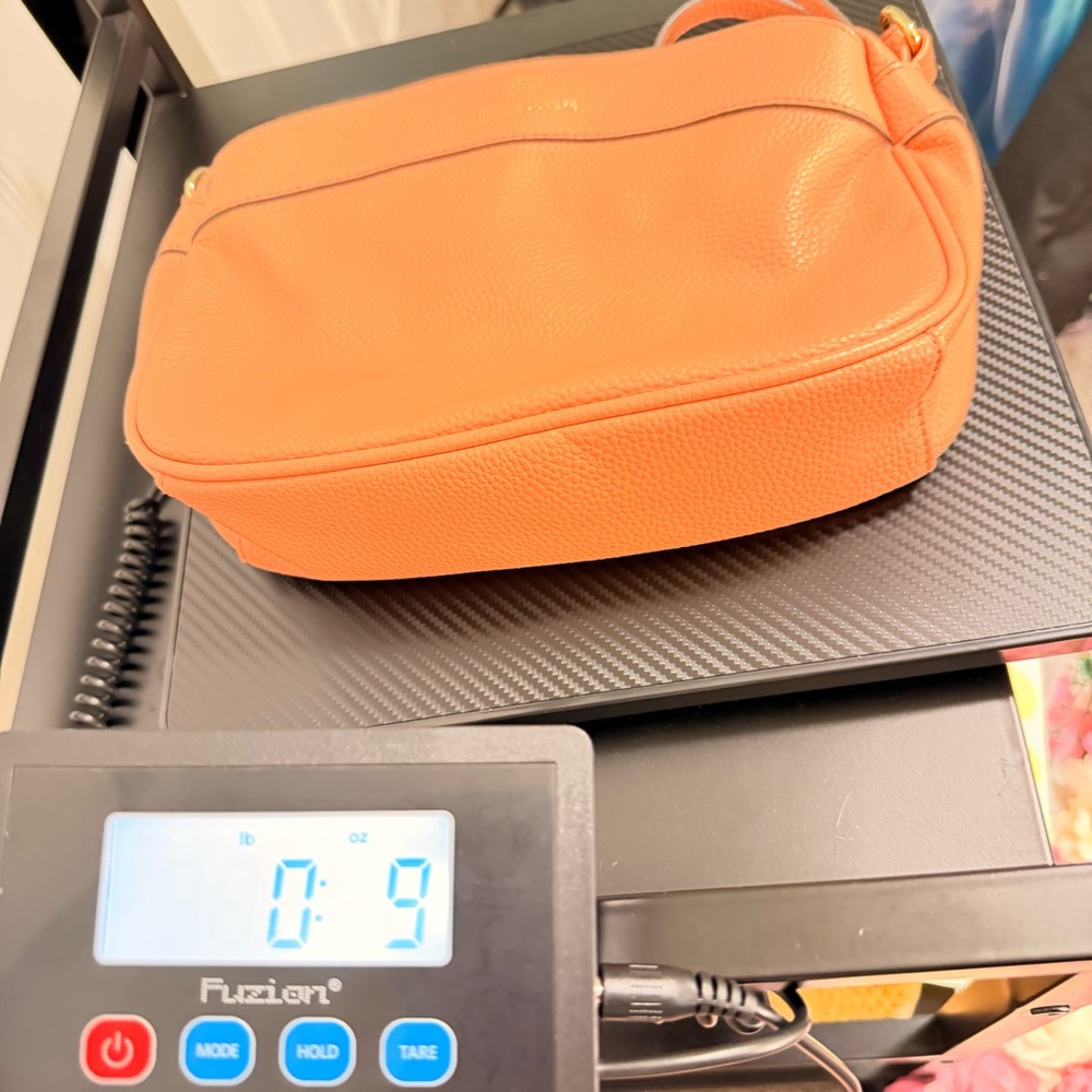 👜 Nanette Lepore Tan Pebbled Faux Leather Crossbody / Clutch - Picture 14 of 14